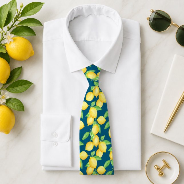 Mediterrenean Citrus Lemon pattern Tie (Creator Uploaded)