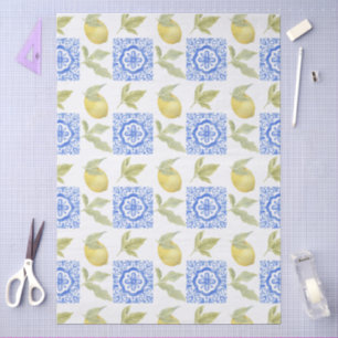 Mediterrenean Citrus Lemon pattern Tissue Paper