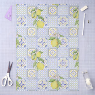 Mediterrenean Citrus Lemon pattern Tissue Paper