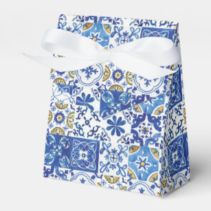 Meditteranean Mosaic Tiles Wedding Baby Birthday Favour Box