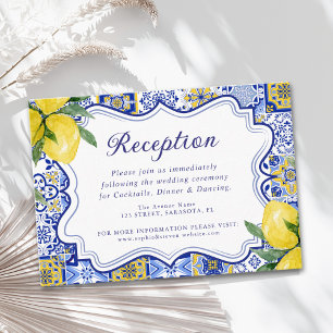 Meditterranean Wedding with italian tiles Enclosure Card