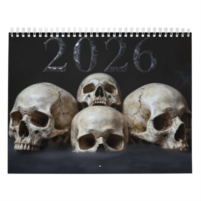 Medium 2026 Skull Art Calendar (Cover)