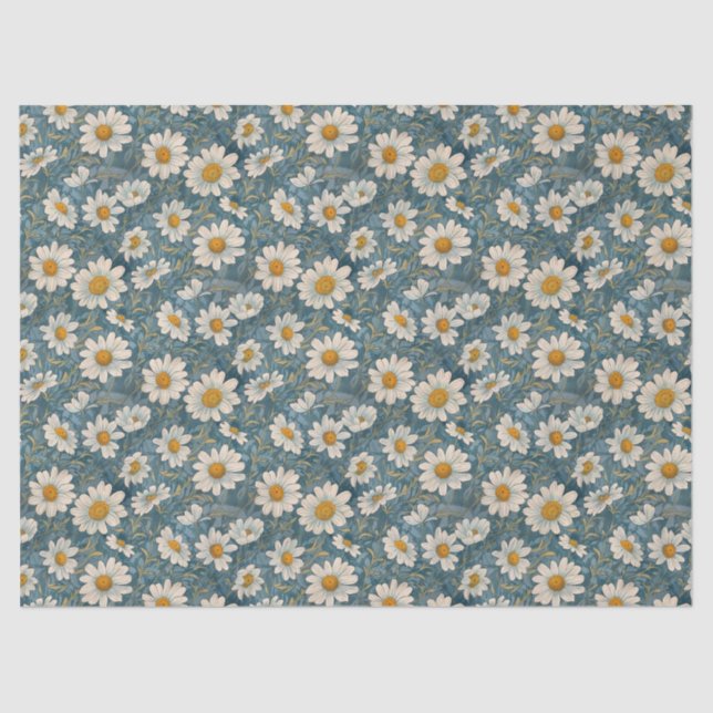 Medium Art Nouveau Shasta Daisies – 10lb, 17"x23" Tissue Paper (Front)