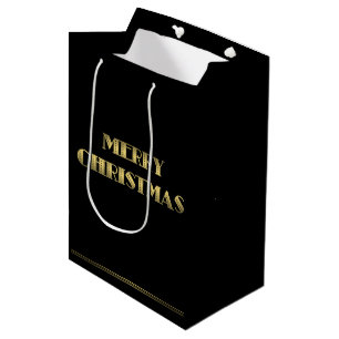 Medium Black Art Deco Christmas Gift Bags