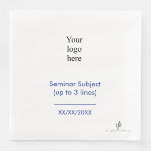 Medium Blue and White In-Person Seminar Logo Napkin