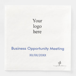 Medium Blue and White In-Person Seminar Logo  Napkin