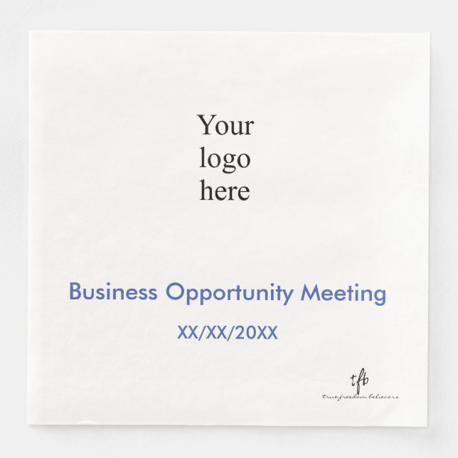Medium Blue and White In-Person Seminar Logo  Napkin (Front)