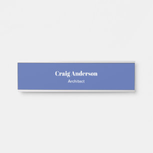 Medium Blue Professional Plain Modern Elegant Door Sign