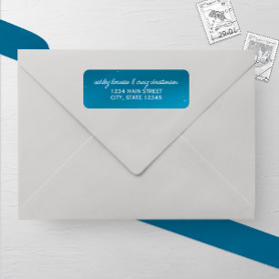 Medium Blue Sky Snowy Wedding Return Address