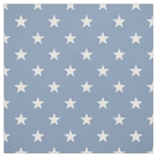 Medium Blue White Stars (small scale) Fabric
