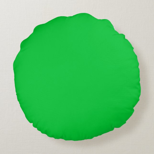 medium bright green solid plain colour Custom Round Cushion (Back)