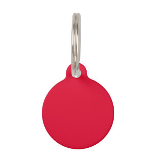 Medium Candy Apple Red Solid Colour Pet Tag