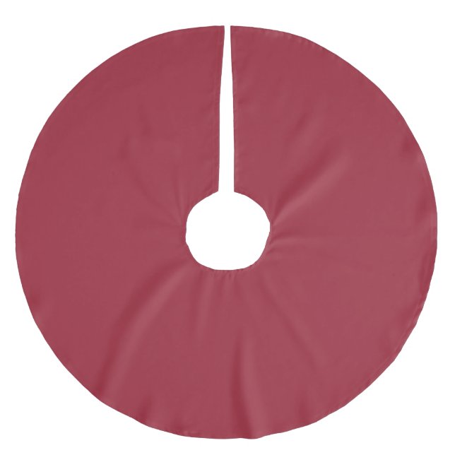 Medium Cardinal Red Solid Colour Brushed Polyester Tree Skirt (Front)