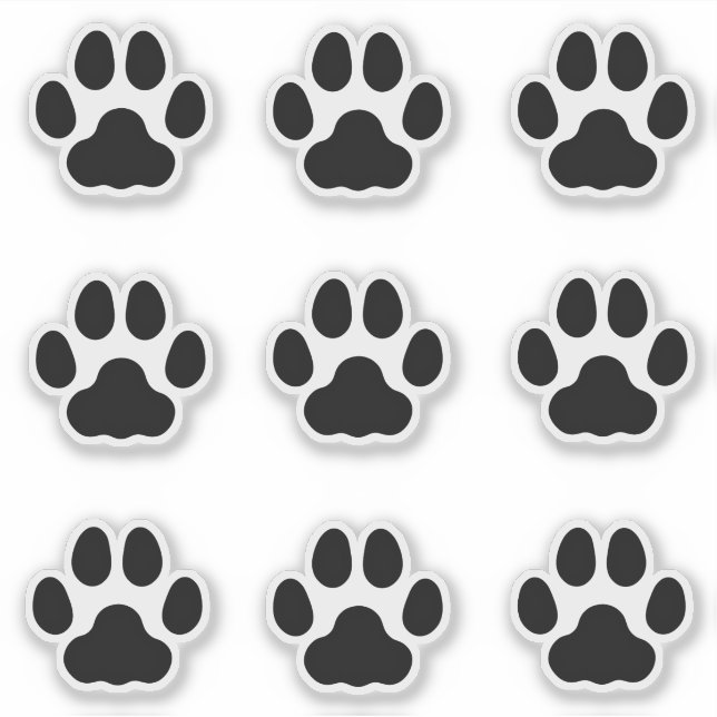 Medium Cat Paw Prints Black Animal Tracks Decals (Front)