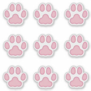 Medium Cat Paw Prints Pink Animal Tracks Decals