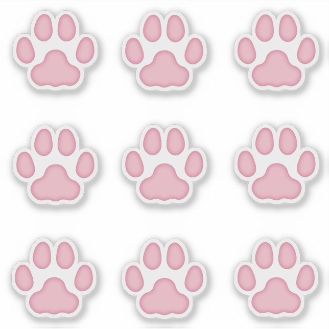 Medium Cat Paw Prints Pink Animal Tracks Decals (Front)