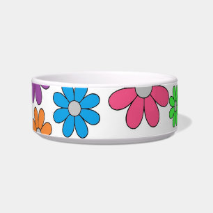 Medium Ceramic Pet Bowl - Crazy Daisies!