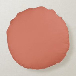 Medium Coral Pink Solid Colour Pairs SW 6620 Round Cushion