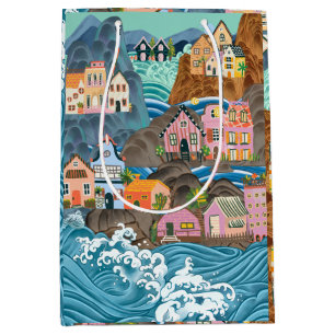 Medium Gift Bag Fairy-tale seaside village