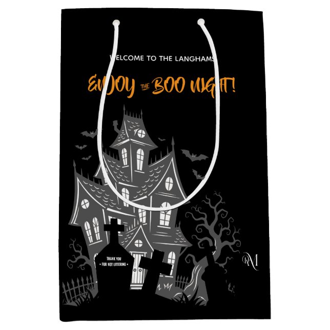 Medium Gift Bag : HALLOWEEN Home (black) (Front)