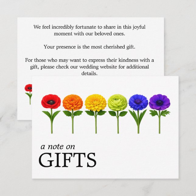 🌈 Medium Gift Note LGBTQ Flourish Together Enclosure Card (Front/Back)