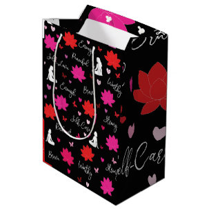 Medium Glossy Gift Bag Lotus Floral Mindfulness