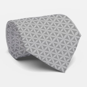 Medium Grey Flower of Life Pattern Tie