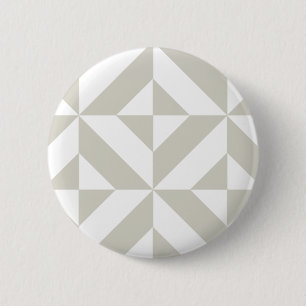 Medium Grey Geometric Deco Cube Pattern 6 Cm Round Badge