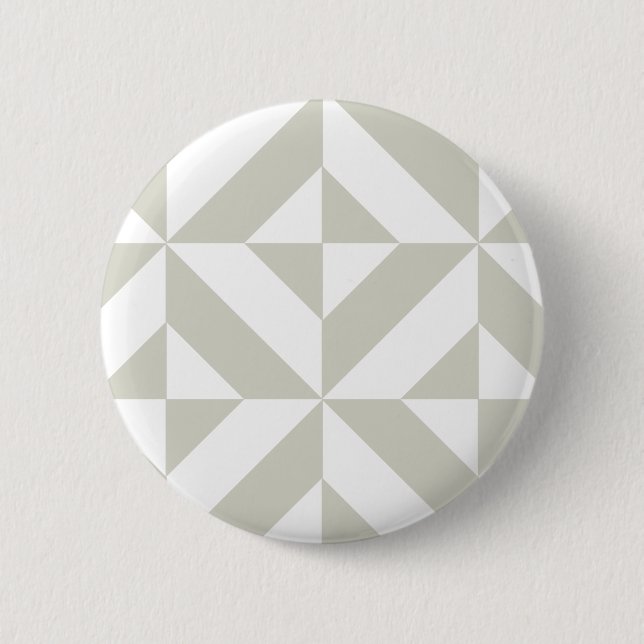 Medium Grey Geometric Deco Cube Pattern 6 Cm Round Badge (Front)