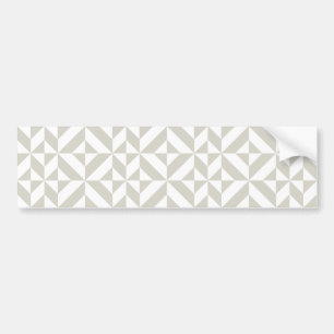 Medium Grey Geometric Deco Cube Pattern Bumper Sticker