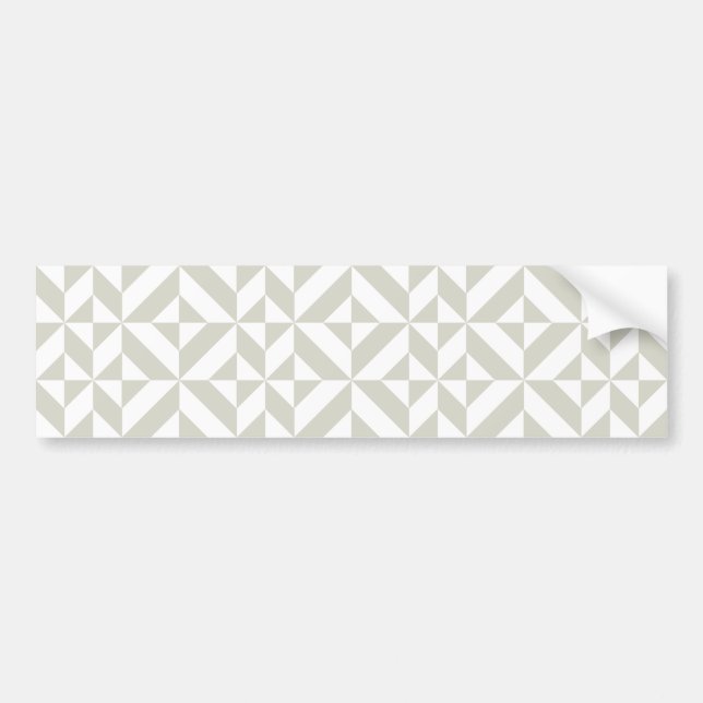 Medium Grey Geometric Deco Cube Pattern Bumper Sticker (Front)