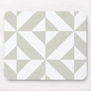 Medium Grey Geometric Deco Cube Pattern Mouse Mat