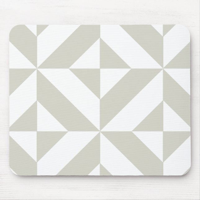 Medium Grey Geometric Deco Cube Pattern Mouse Mat (Front)