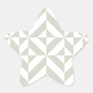 Medium Grey Geometric Deco Cube Pattern Star Sticker