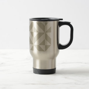 Medium Grey Geometric Deco Cube Pattern Travel Mug