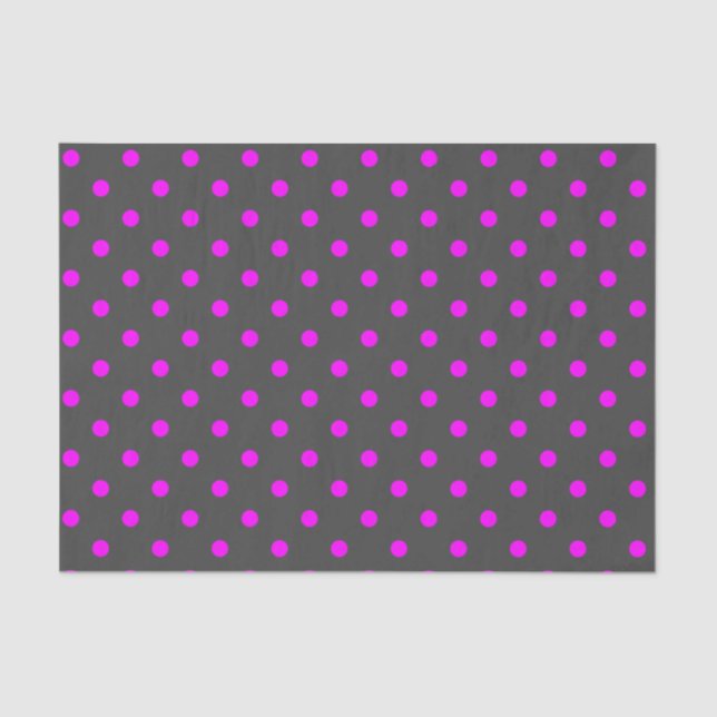 Medium Grey & Pink Polka Dots Tissue Paper (Front)