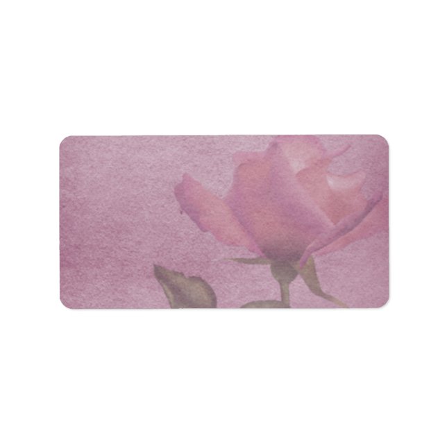 Medium Horizontal Pink Rose Apothecary Label (Front)