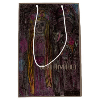 Medium, Matte  Medium Gift Bag "JUST DIVORCED"