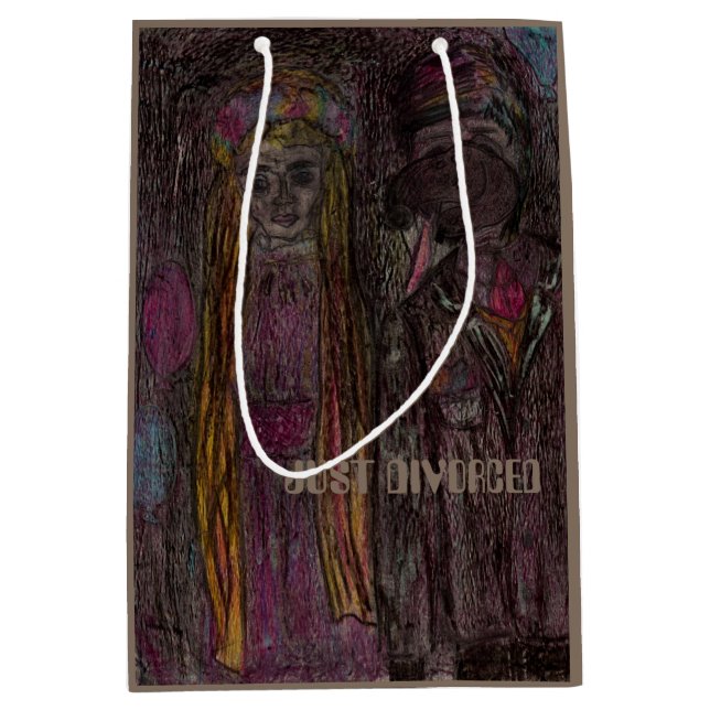 Medium, Matte  Medium Gift Bag "JUST DIVORCED" (Front)