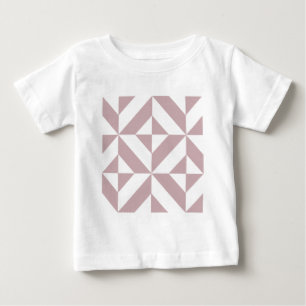 Medium Mauve Geometric Deco Cube Pattern Baby T-Shirt