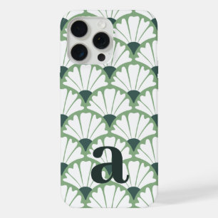 Medium Monogram Letter Green Vintage Pattern iPhone 15 Pro Max Case