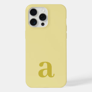 Medium Monogram Letter Pale Yellow Minimalist iPhone 15 Pro Max Case