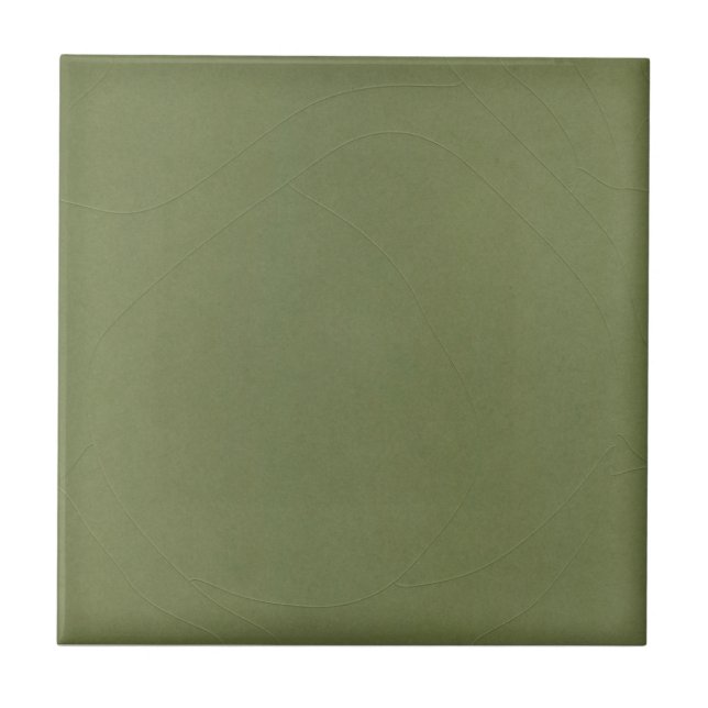 Medium Olive Green Faux Aged Finish Reproduction Tile (Front)