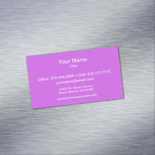 Medium Orchid Solid Colour Magnetic Business Card