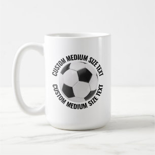 Medium Personalized Text Tennis Ball 15 oz. Custom Coffee Mug