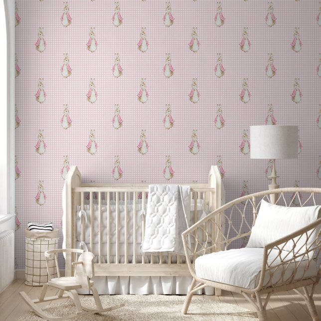 Medium Peter the Rabbit Beatrix Pink Gingham Wallpaper (Kids)