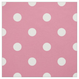 Medium Pink White Polka Dots (large scale) Fabric