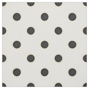 Medium Polka Dots Black & Antique White Fabric