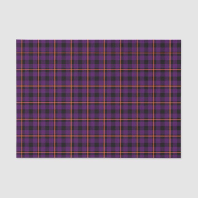 Medium Purple & Orange Tartan 02 Tissue Paper (Front)