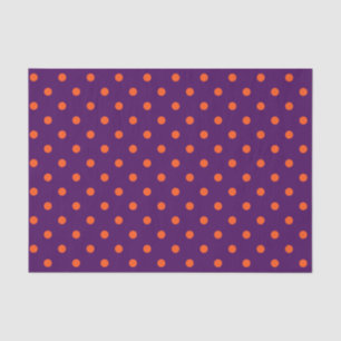 Medium Purple & Pumpkin Orange Polka Dots Tissue Paper